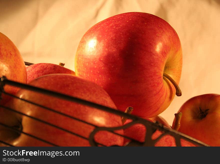 Red Italian Apple Composition / Soft Hot Lights. Red Italian Apple Composition / Soft Hot Lights