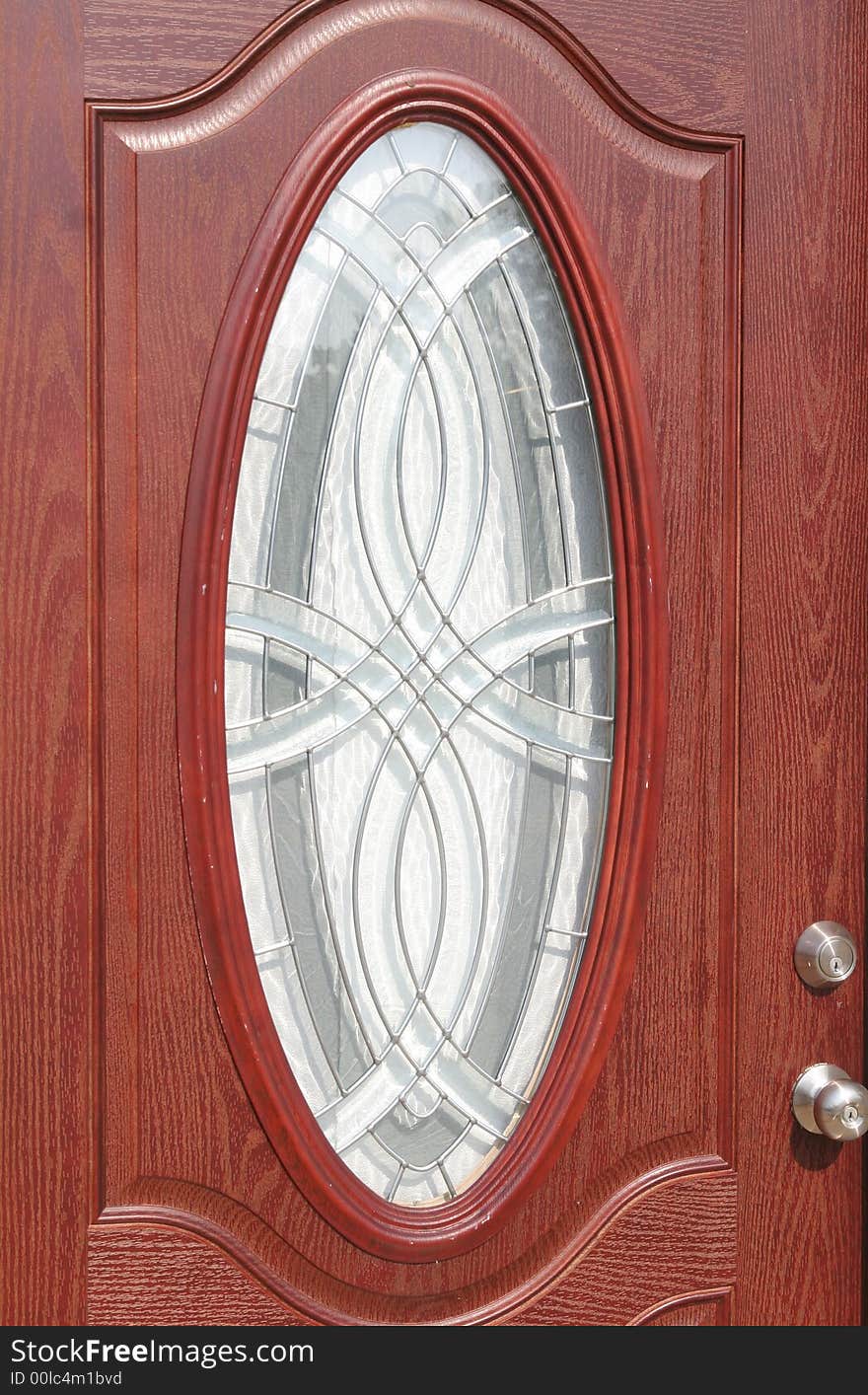 A classic door with cut glass insert