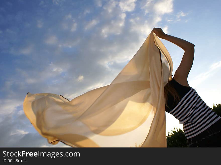 The girl and a wind