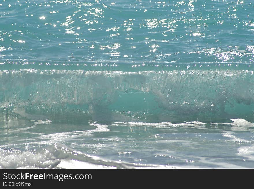 A nice blue mediterranean wave in the south of france