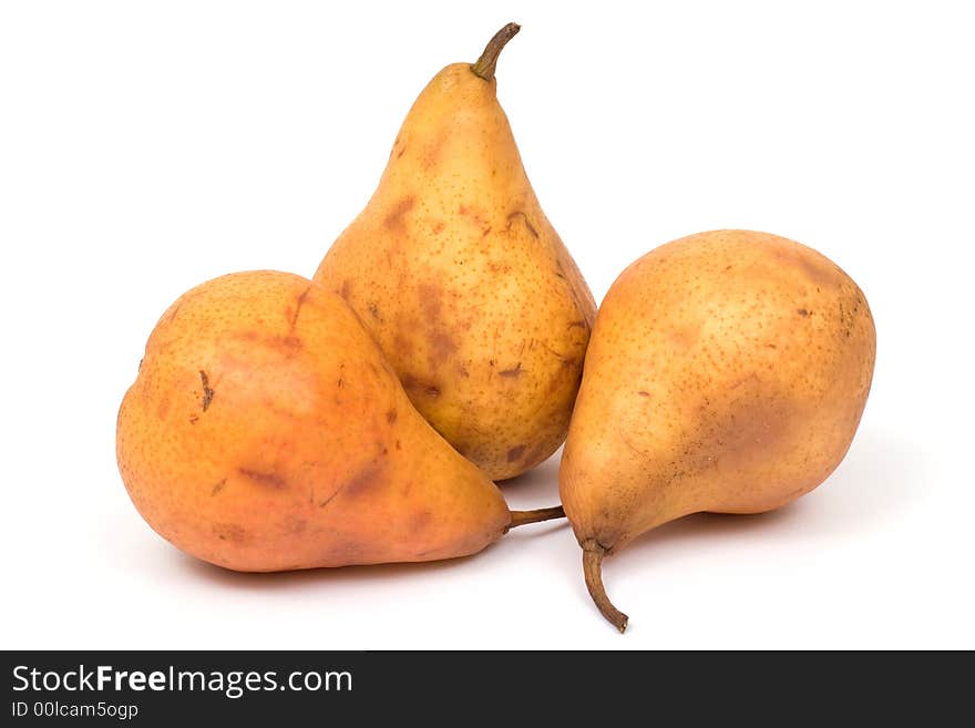 Image series of fresh vegetables and fruits on white background - pears