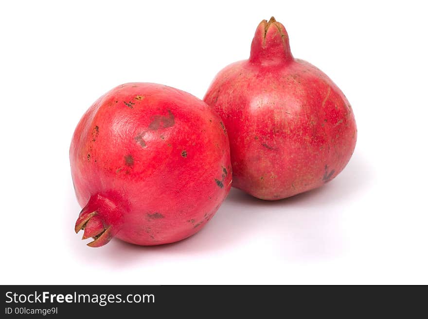 Image series of fresh vegetables and fruits on white background - pomegranate. Image series of fresh vegetables and fruits on white background - pomegranate