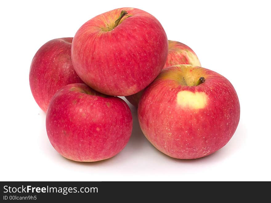 Image series of fresh vegetables and fruits on white background - apples