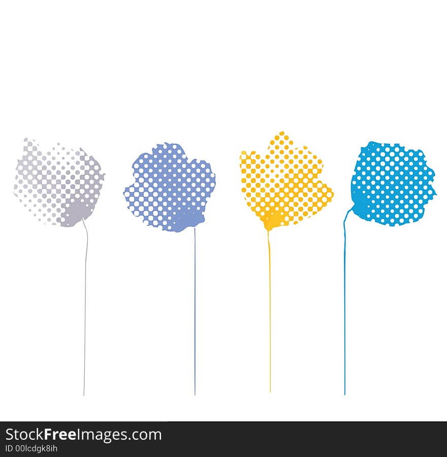 Illustration of poppies, pattern of poppies