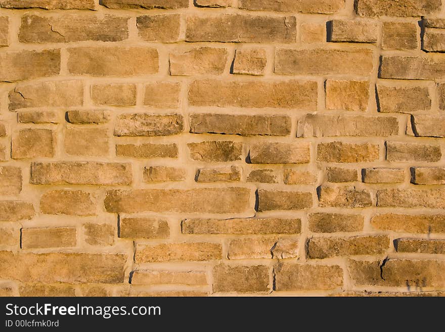 Wall of weathered bricks in horizontal aspect. Wall of weathered bricks in horizontal aspect