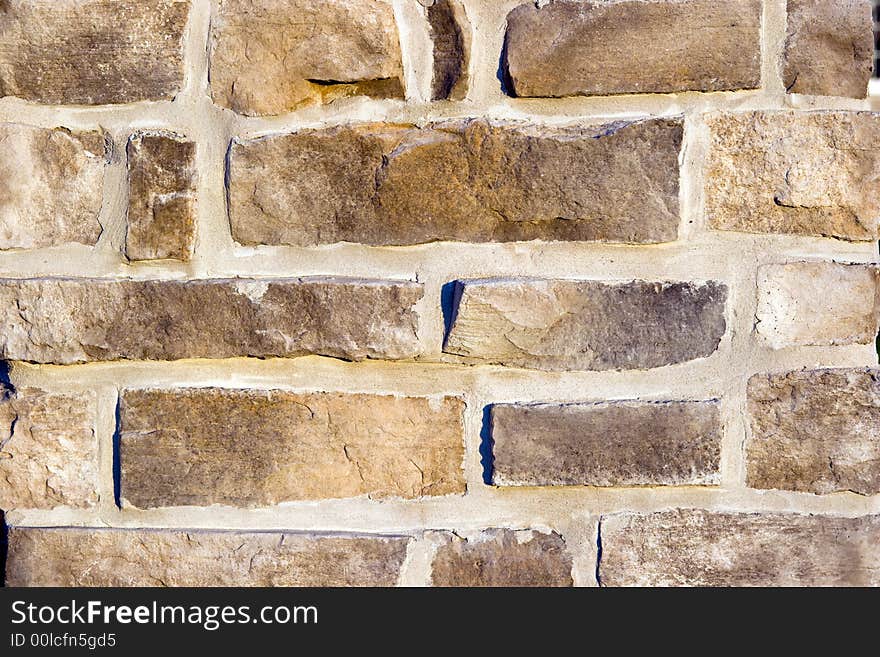 Wall of weathered bricks in horizontal aspect. Wall of weathered bricks in horizontal aspect