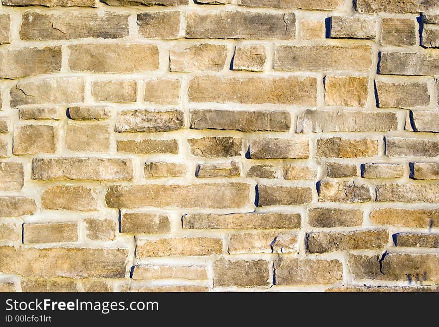 Wall of weathered bricks in horizontal aspect. Wall of weathered bricks in horizontal aspect