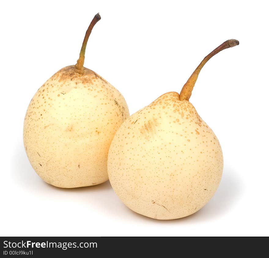 Image series of fresh vegetables and fruits on white background - pears