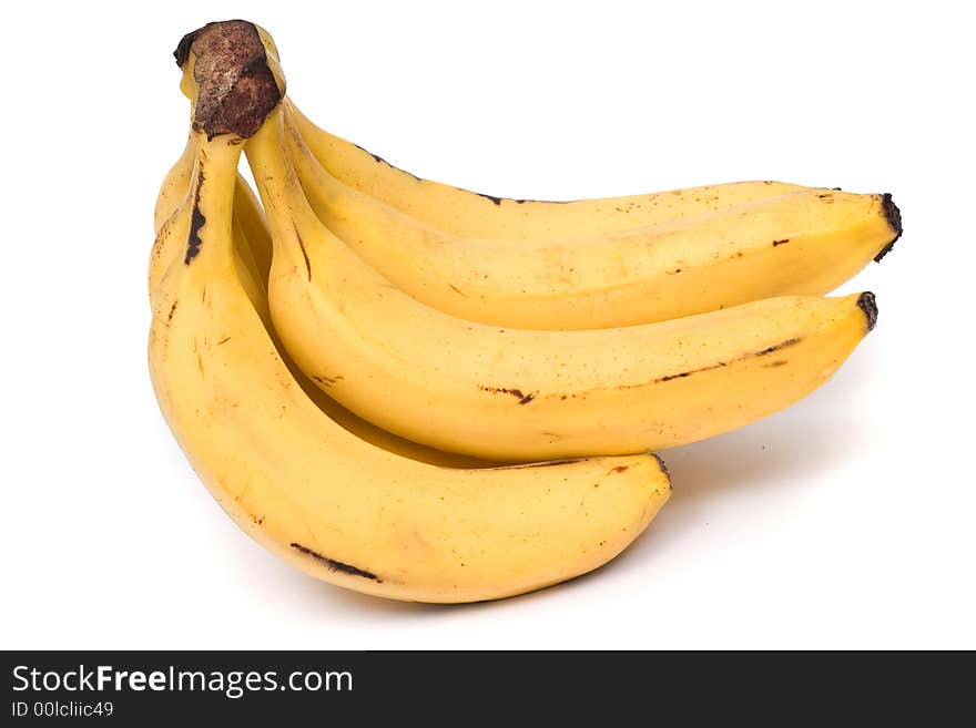 Image series of fresh vegetables and fruits on white background - bananas