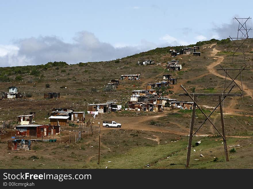 Informal settlement on the side of a hill