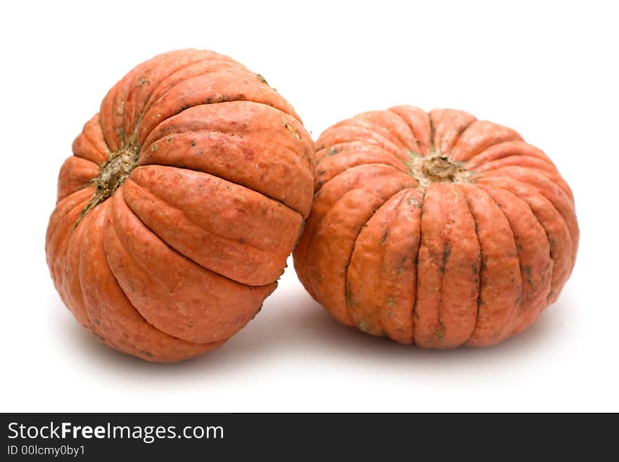 Image series of fresh vegetables and fruits on white background - pumpkins