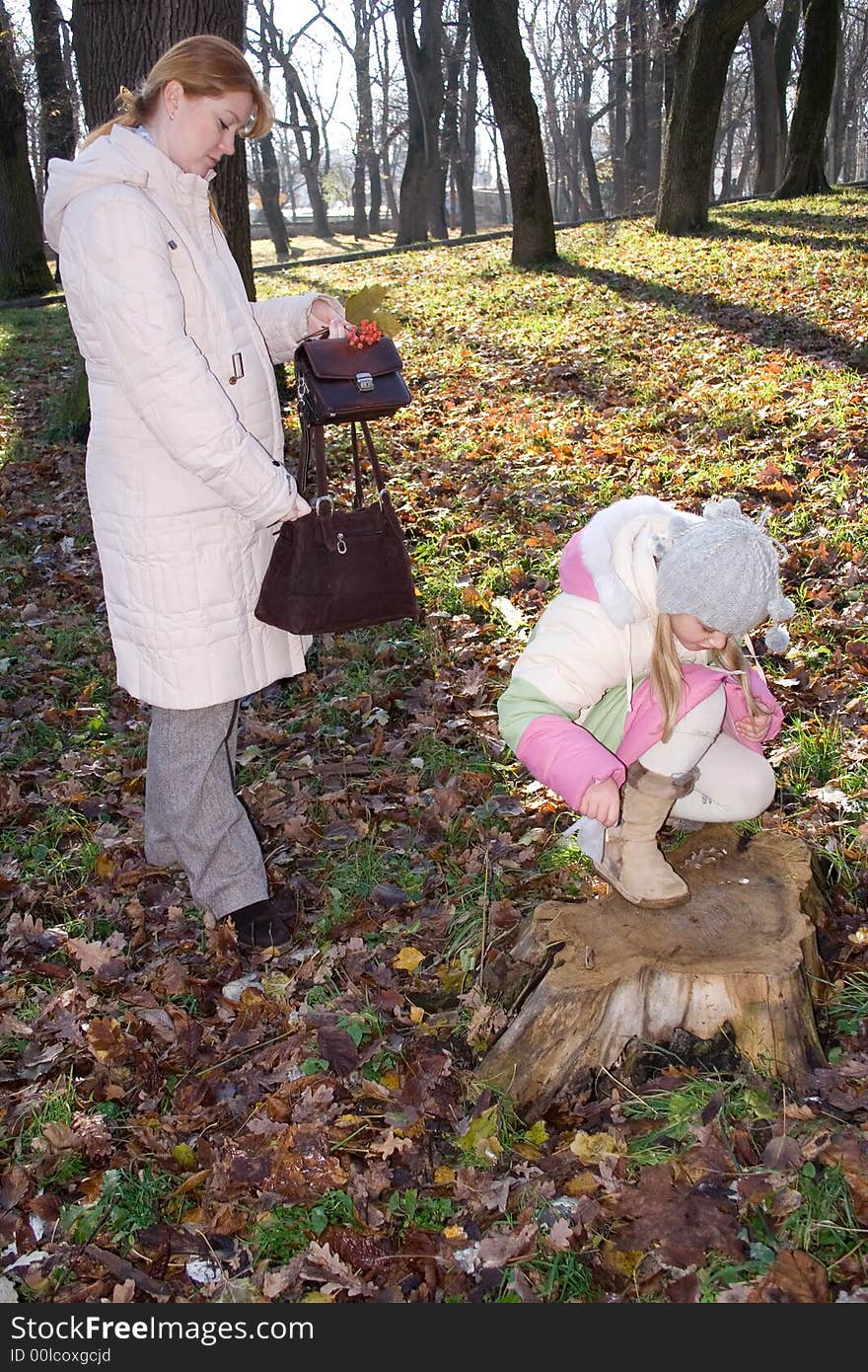 Young mother and little daughter. Young mother and little daughter