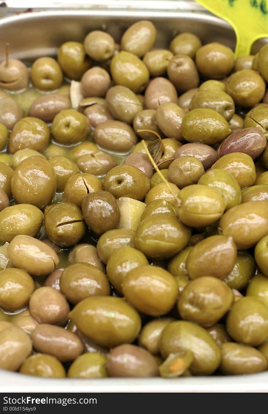 Olives In Oil On Display