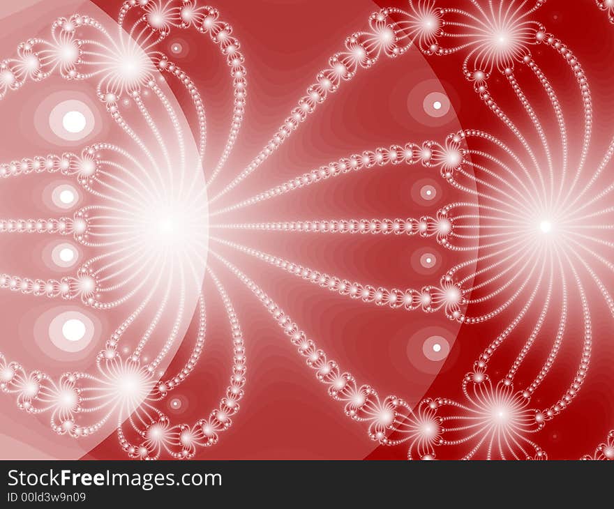 Generated fractal background - red flower. Generated fractal background - red flower