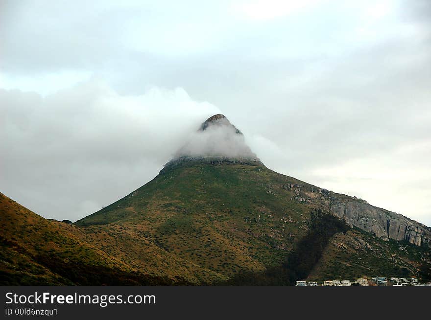 Mountain peak in clouds - Cape Town - South Africa