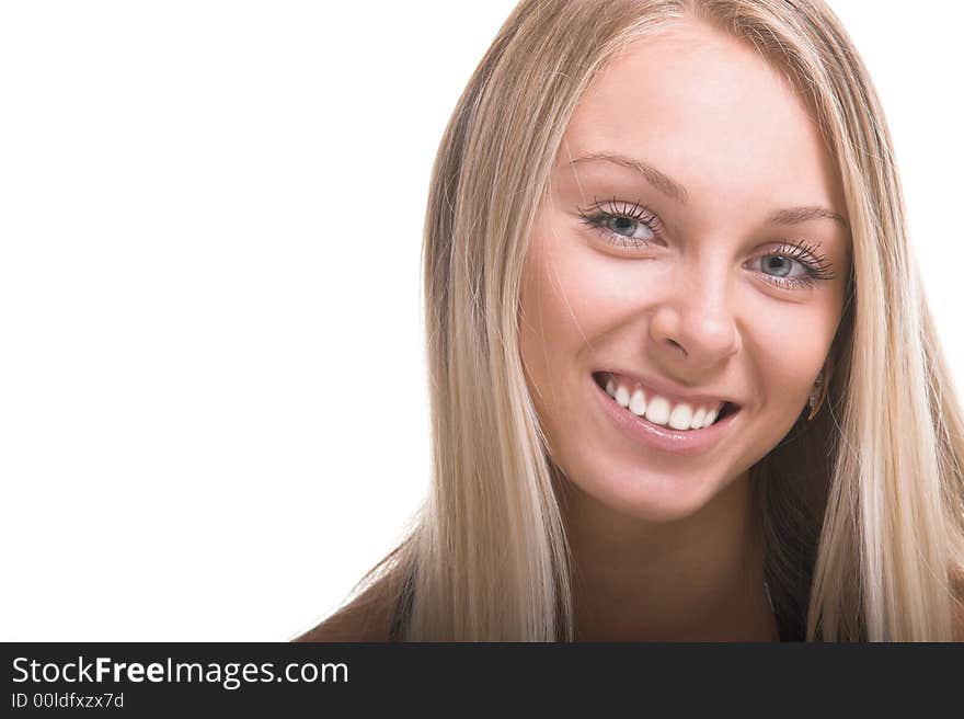 Portrait of the beautiful girl with a smile. Portrait of the beautiful girl with a smile