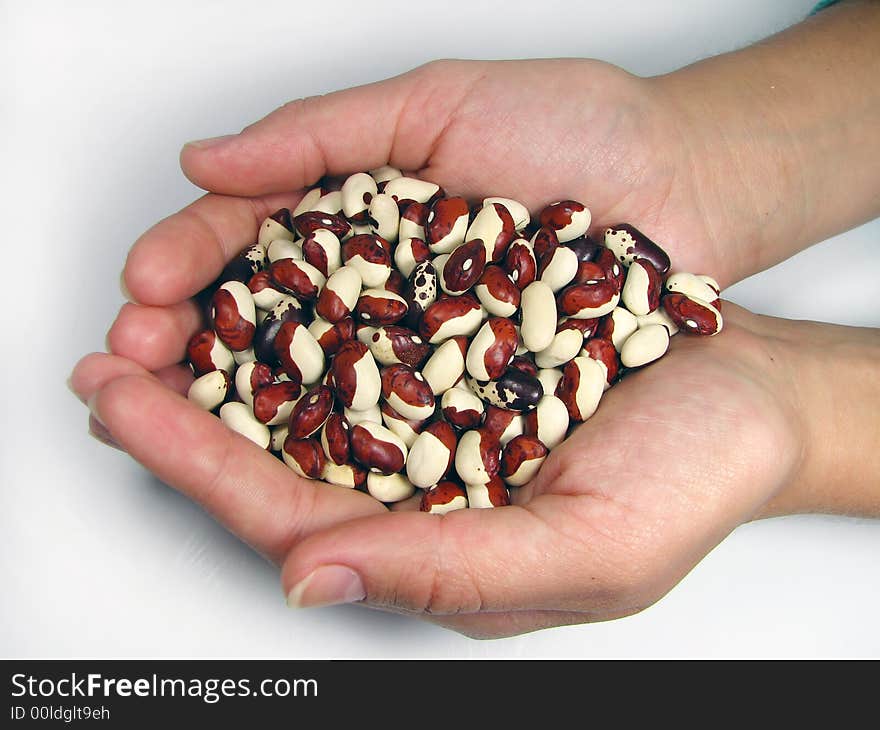 A pile of beans, white background. A pile of beans, white background