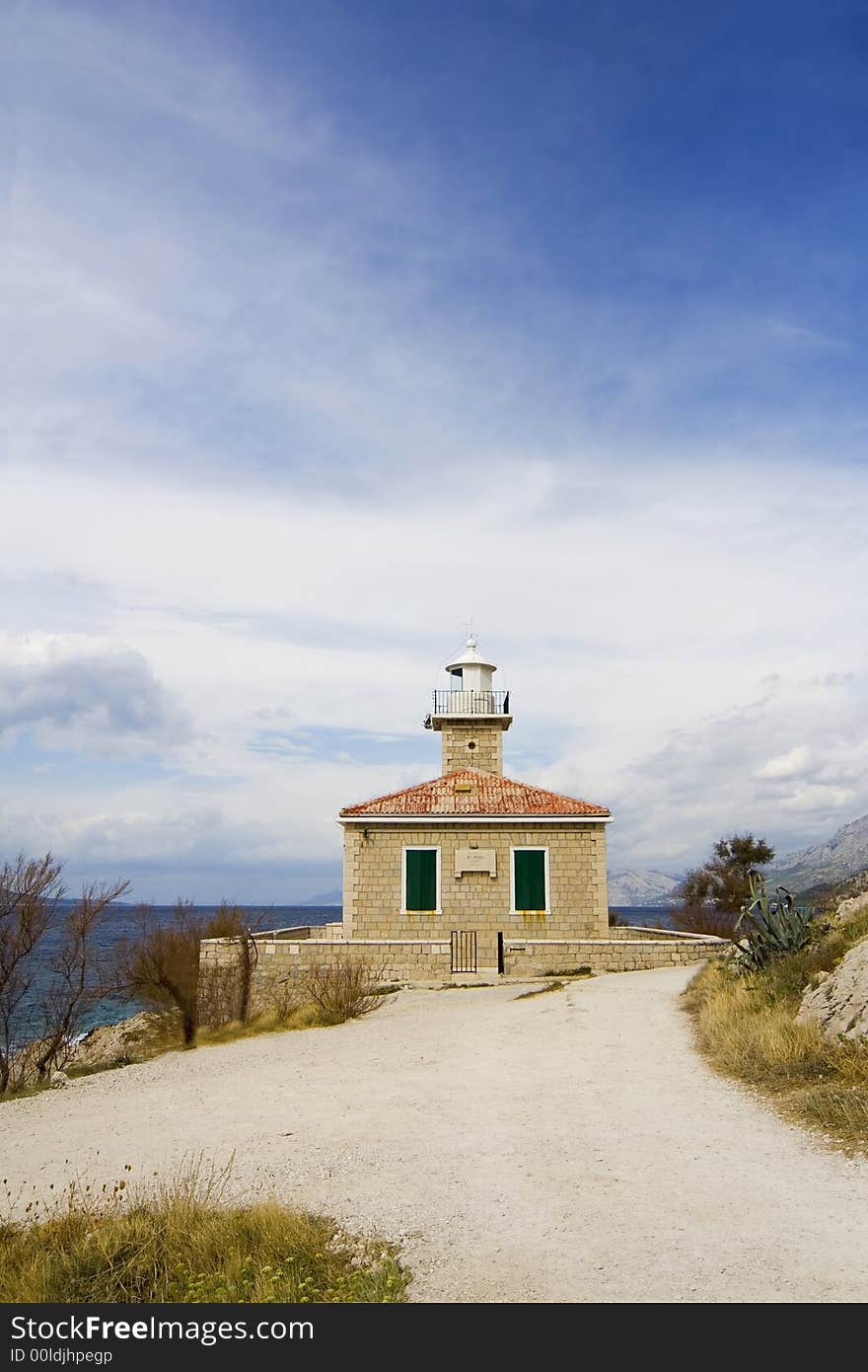 The lighthouse in City of Makarska - Croatia