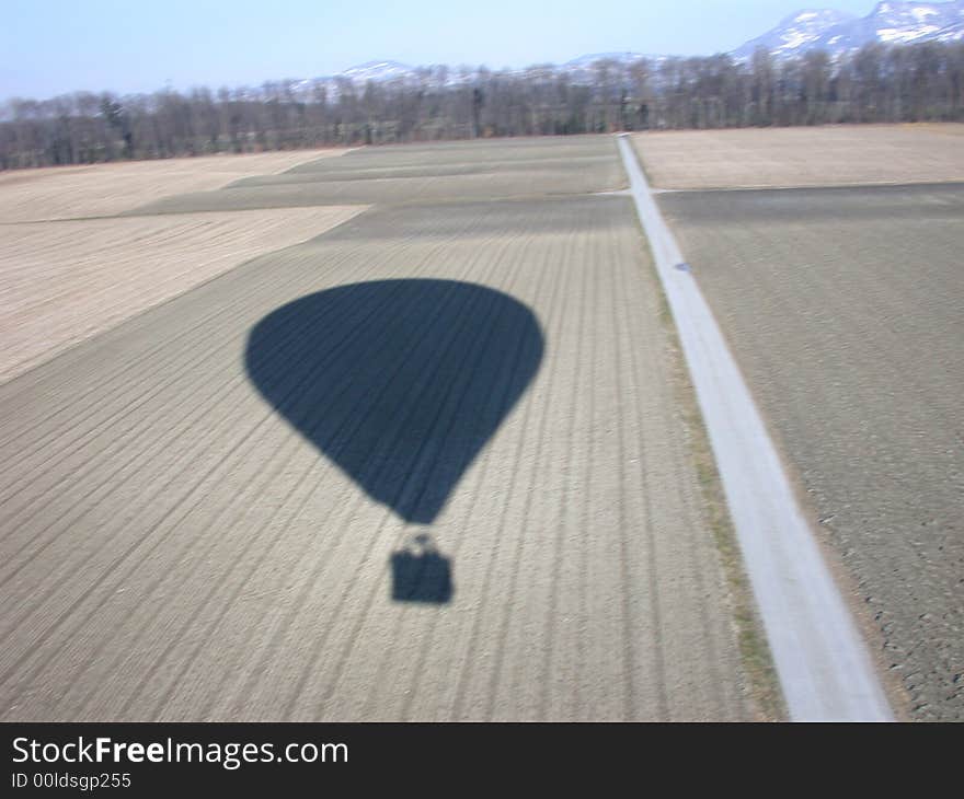 A balloon in the ground from chateaux d'oex. A balloon in the ground from chateaux d'oex