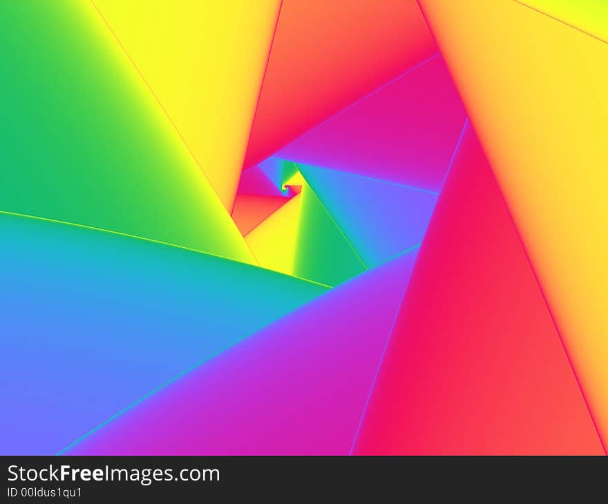 Fractal Rainbow Triangle - Abstract Background