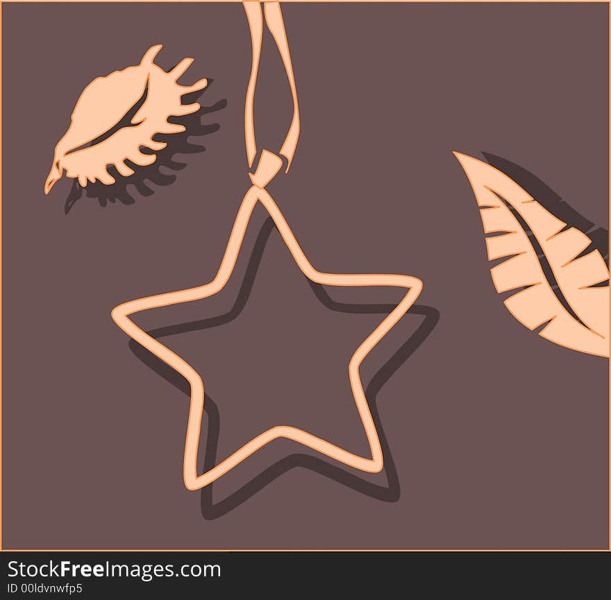 Essential star charm with seashell and leaf. Essential star charm with seashell and leaf