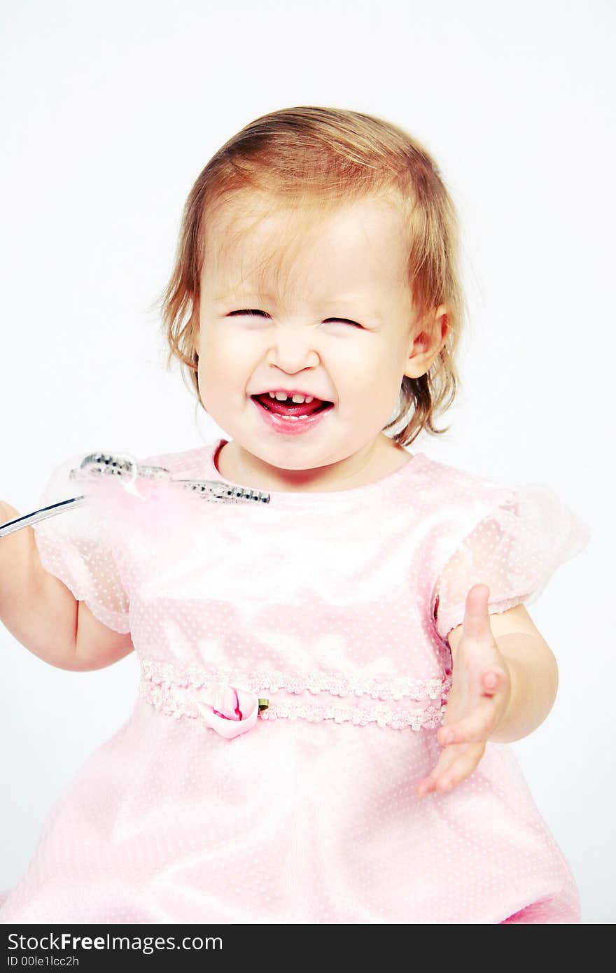 Little Baby Girl in pink dress. Little Baby Girl in pink dress