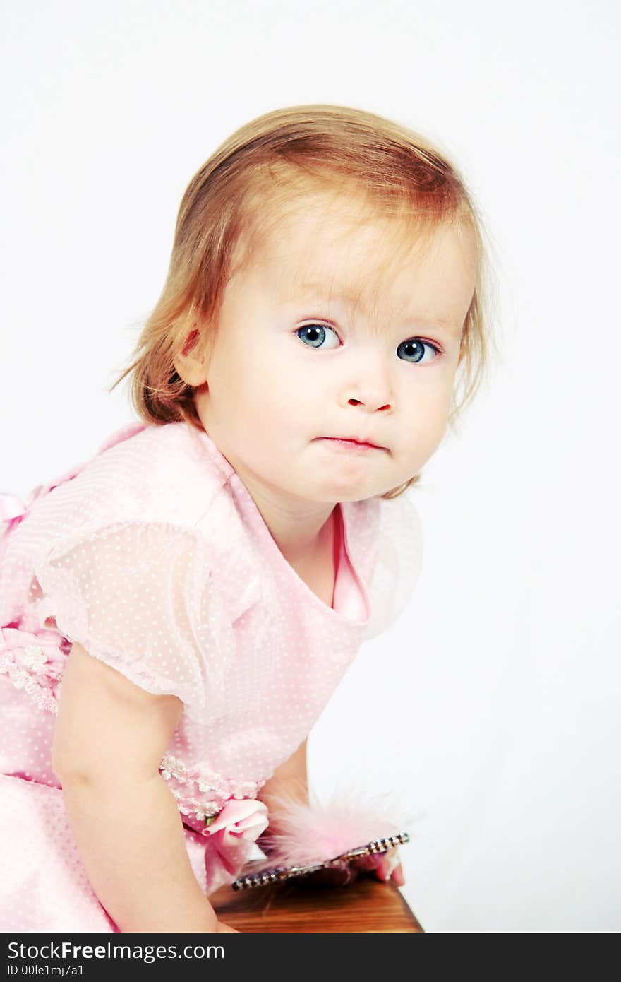 Little Baby Girl in pink dress. Little Baby Girl in pink dress