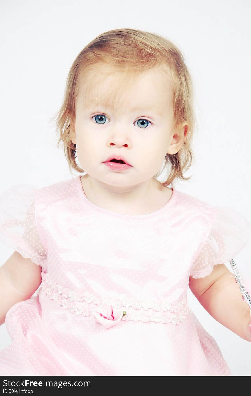 Little Baby Girl in pink dress. Little Baby Girl in pink dress