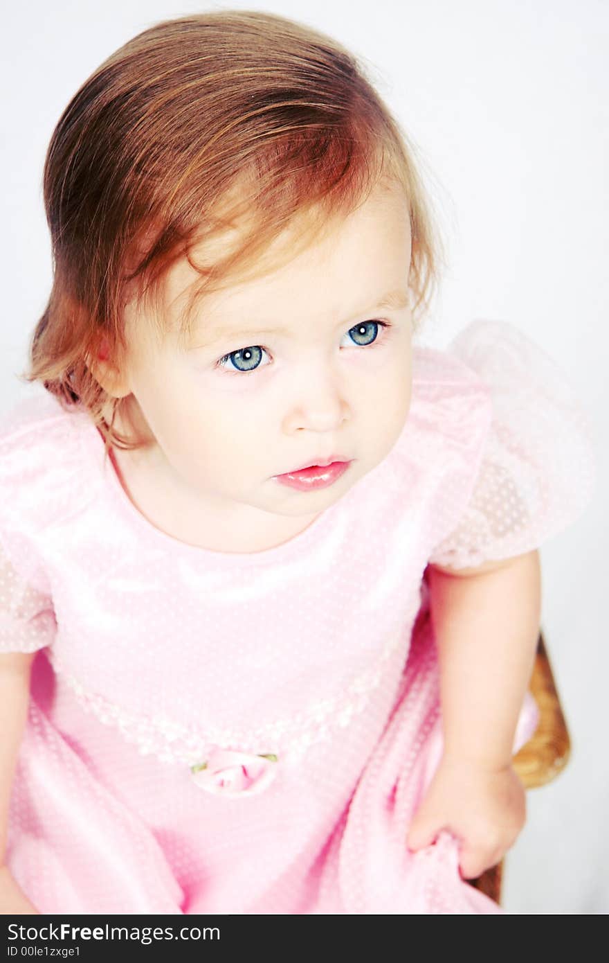 Little Baby Girl in pink dress. Little Baby Girl in pink dress