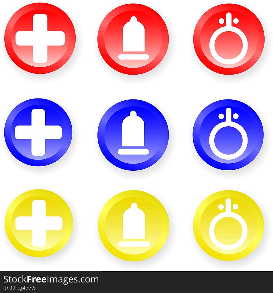 Nine colored icons. Vector illustration. Nine colored icons. Vector illustration.