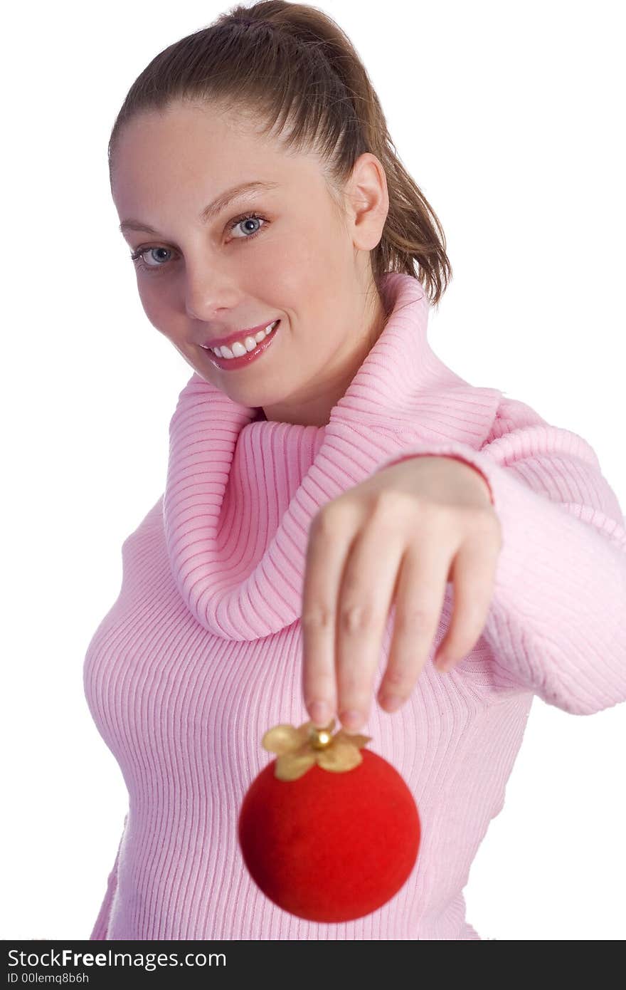 Girl With Christmas Ball