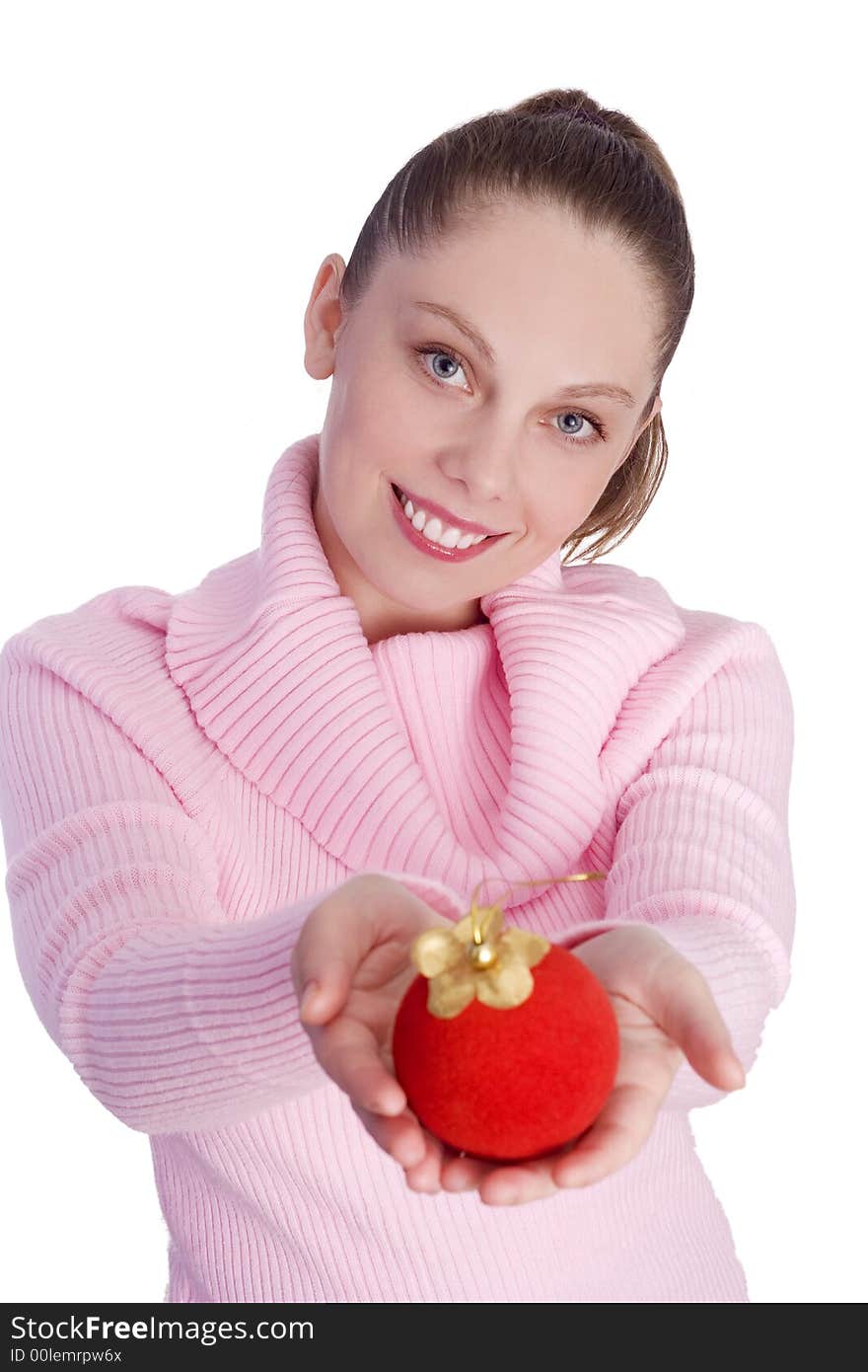 Girl with christmas ball