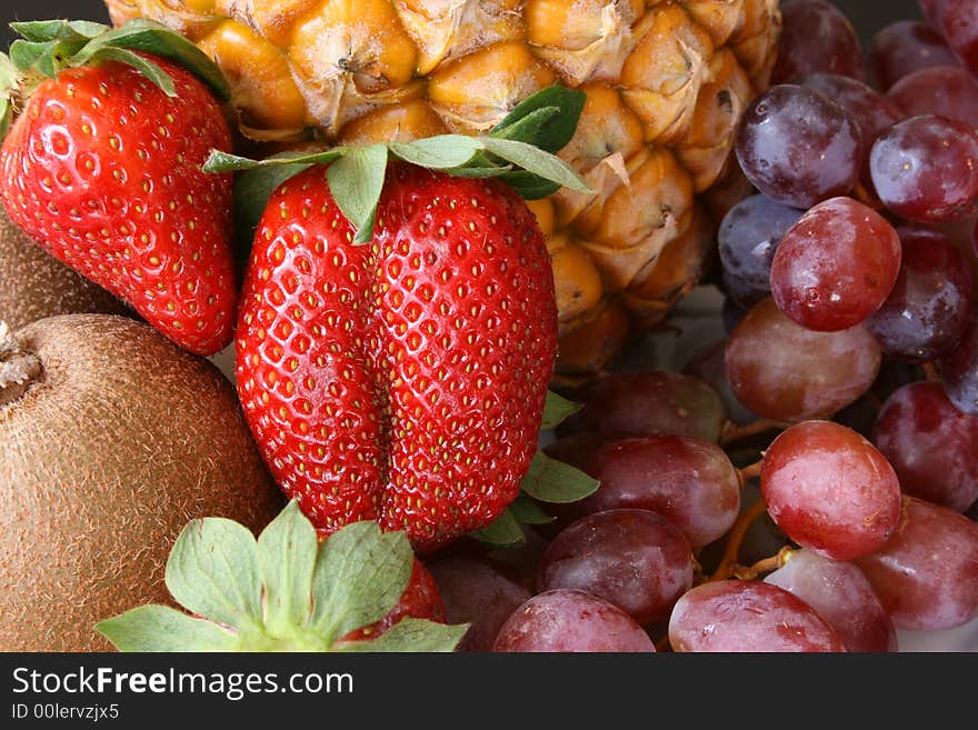 A Variety of Whole fruits on a plate