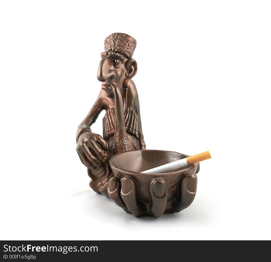 Ashtray with a cigarette