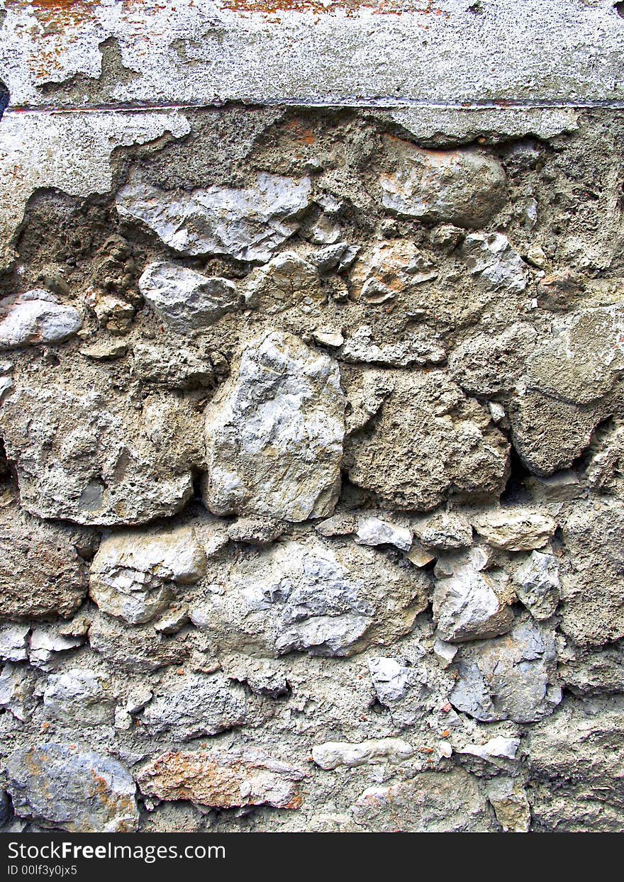 Photo of demaged wall in old building