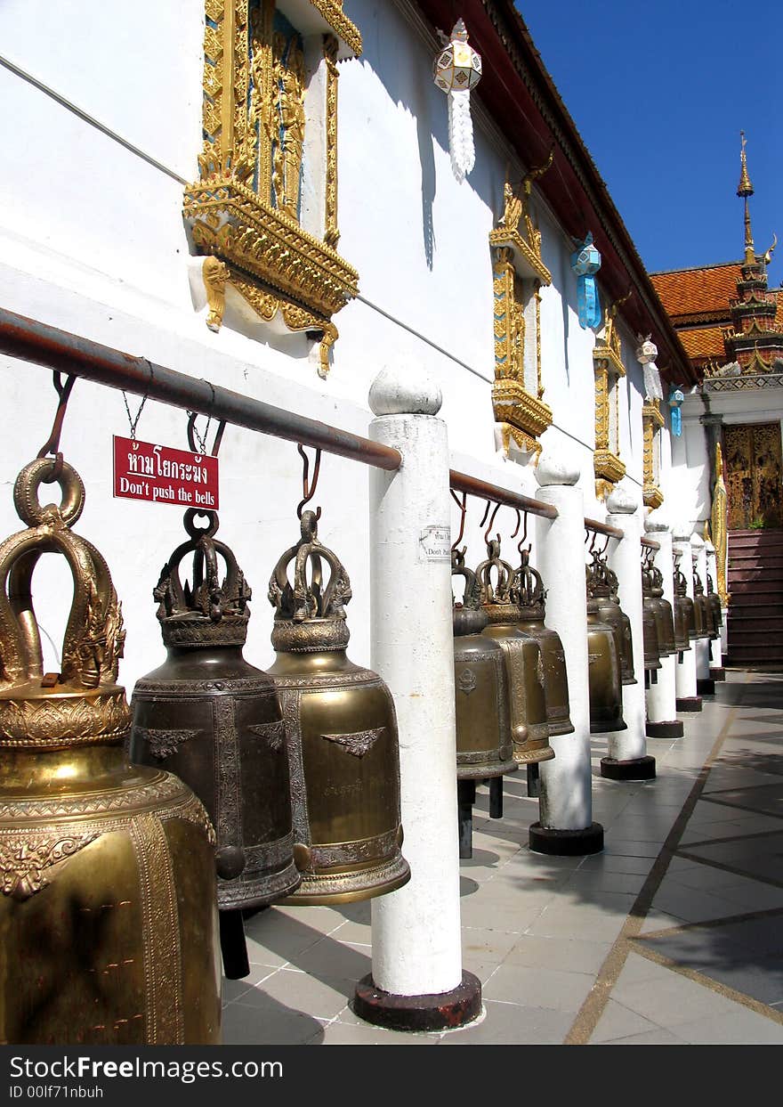 Buddhist pray bells in Chang Mai, Thailand. Buddhist pray bells in Chang Mai, Thailand