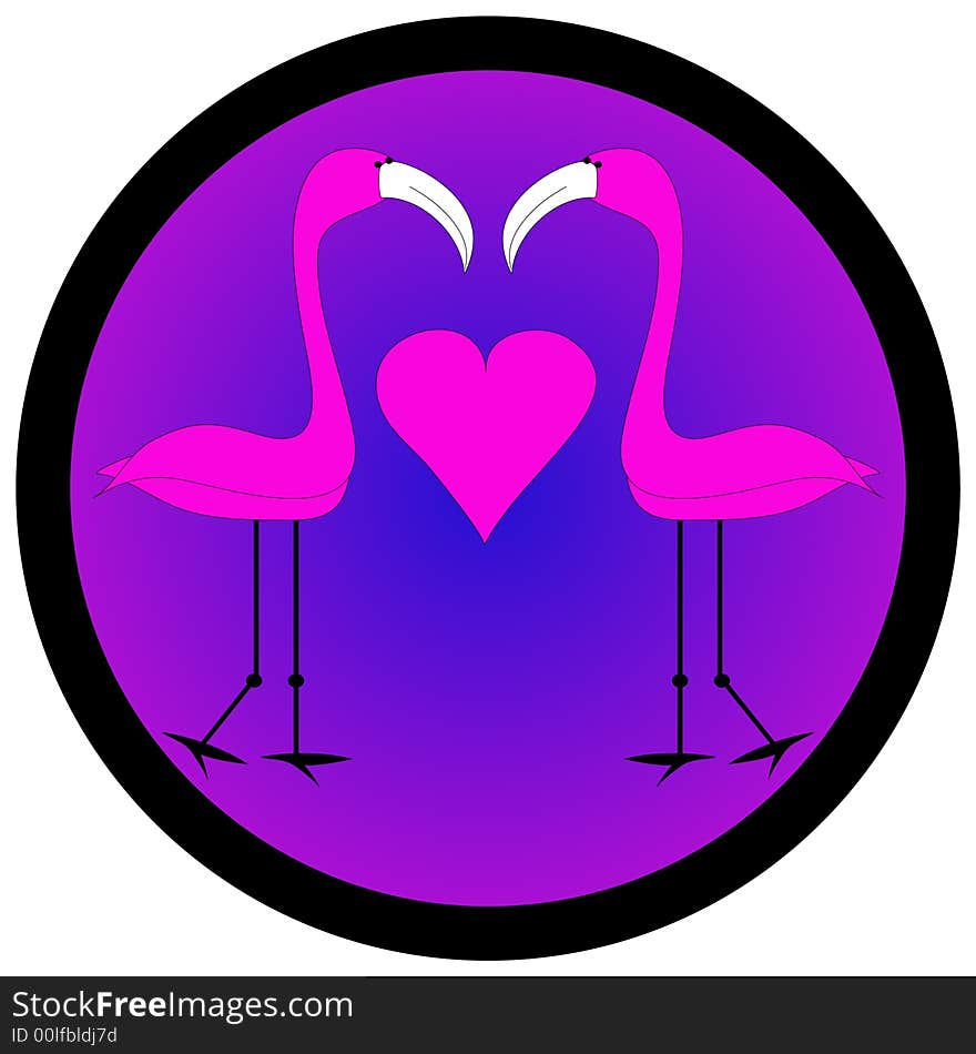 Two Flamingos