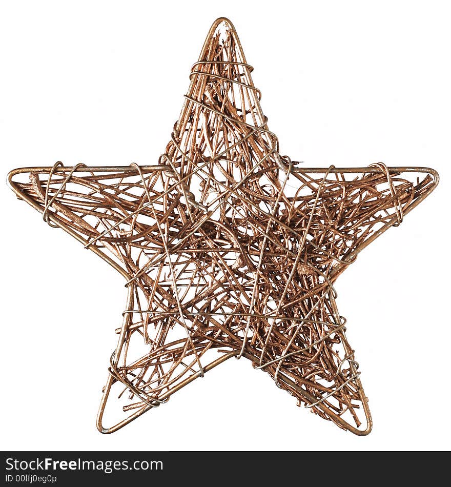 Decoration made from copper wire. Decoration made from copper wire