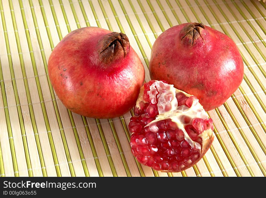 An image of red pomegranate. An image of red pomegranate