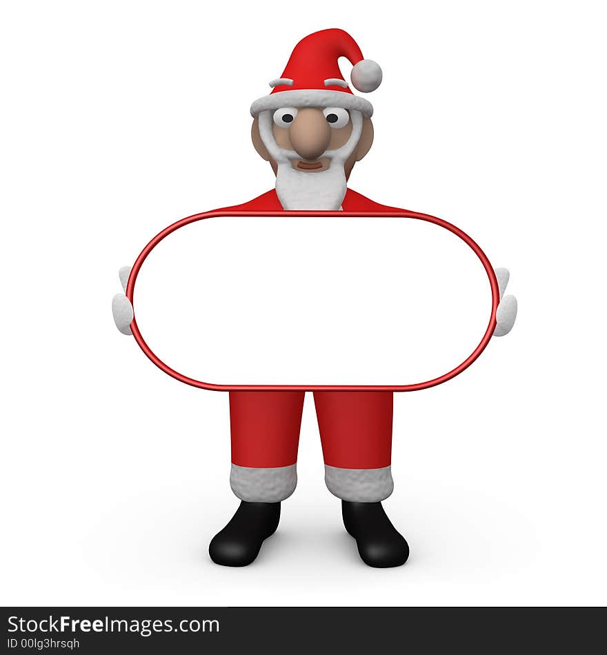 Santa Holding An Empty Sign