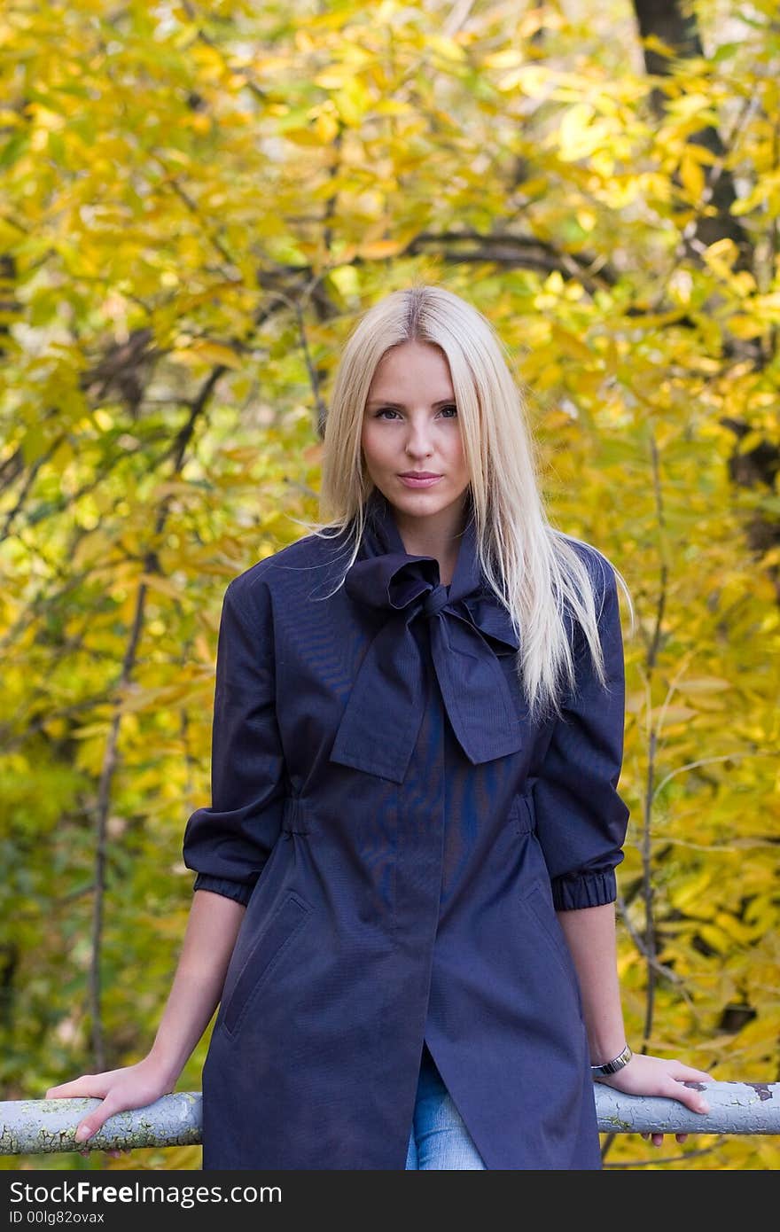 Beauty young woman in park. Beauty young woman in park