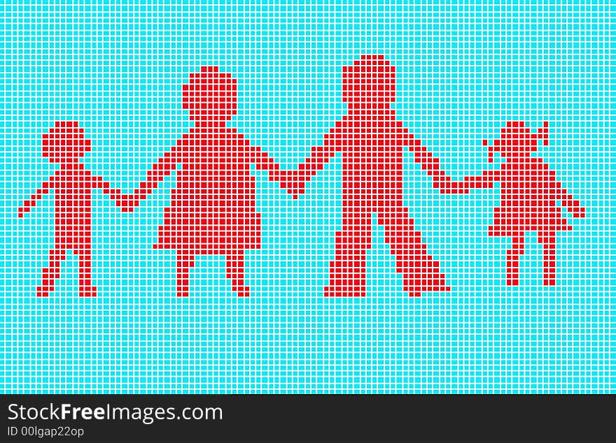 Mosaic family vector