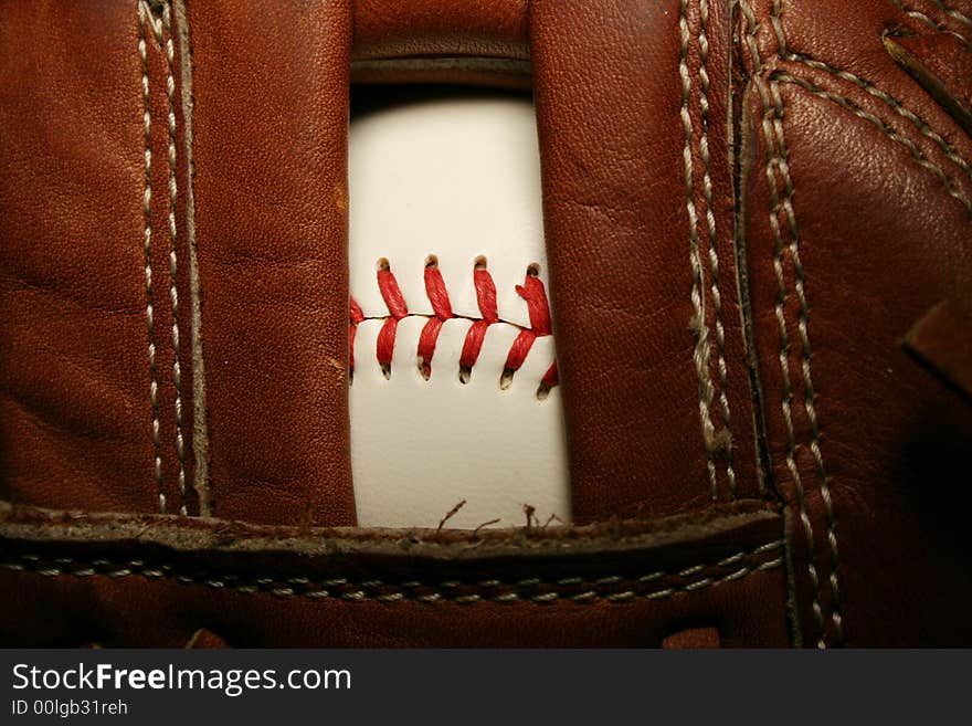 Baseball in a glove