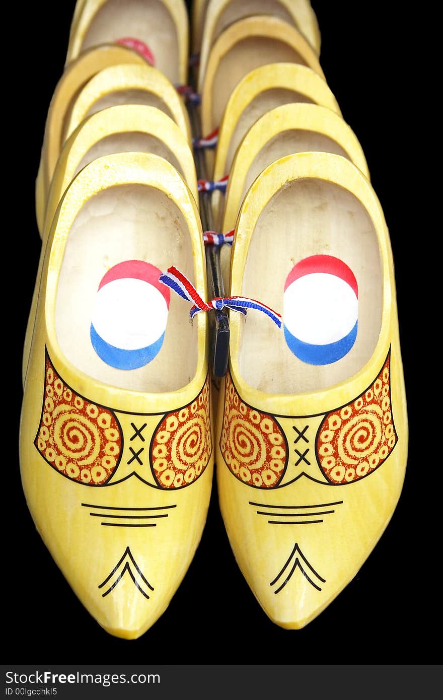 Painted wooden shoes