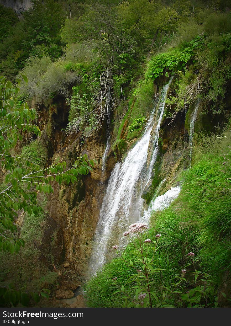 Waterfalls at Plitvice nature park in Croatia. Waterfalls at Plitvice nature park in Croatia