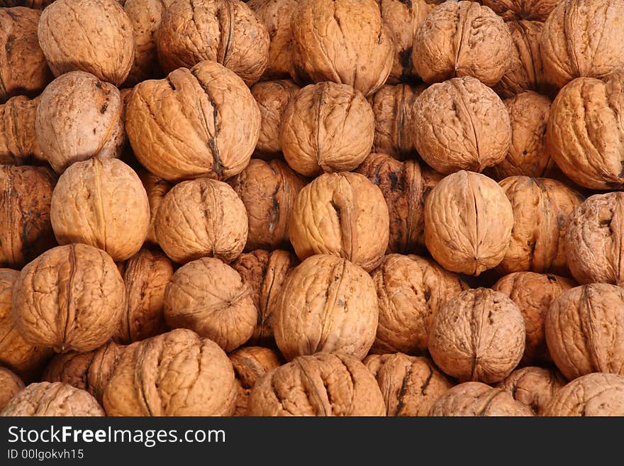 Walnuts background - healthy organic food