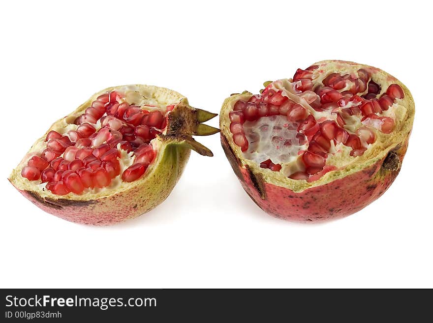 Pomegranate isolated on white background.