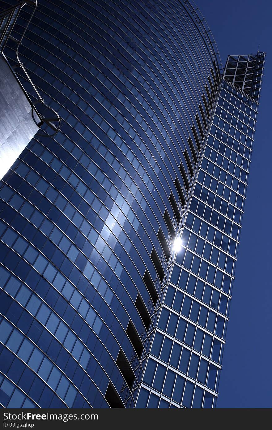 Modern office building (toned in blue)