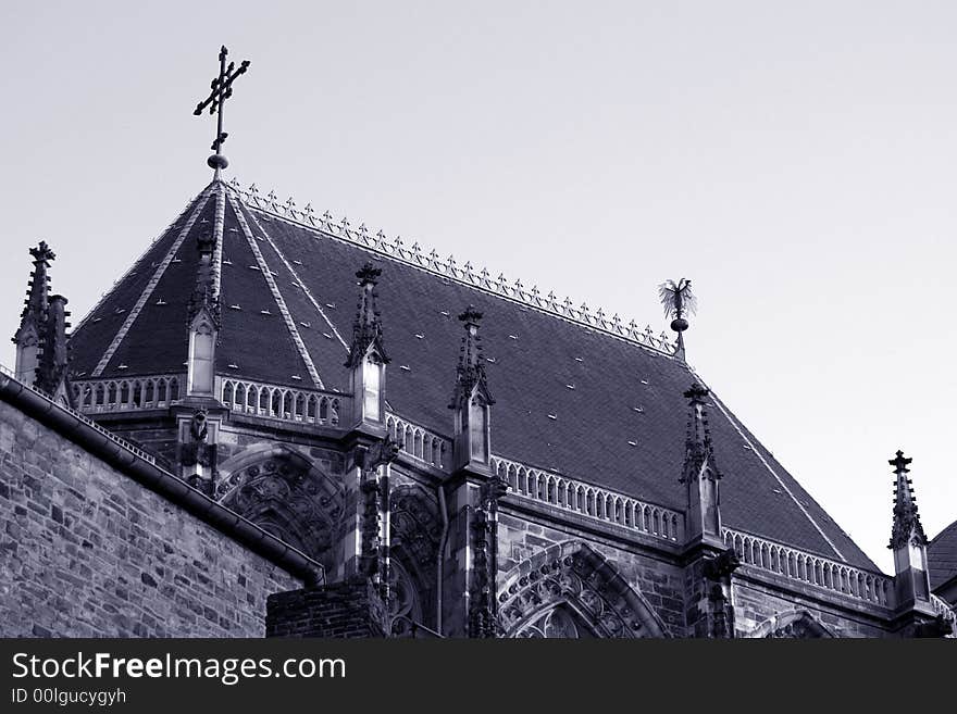 The old Dom Chapel in the city of Aache, Germany. The old Dom Chapel in the city of Aache, Germany.