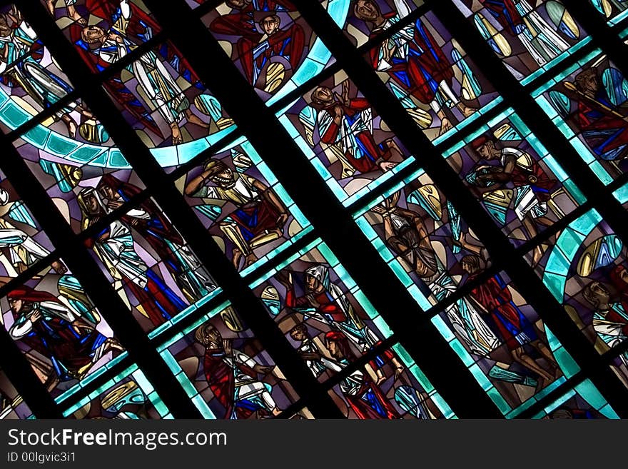 Stained Glass At Dom,Aachen